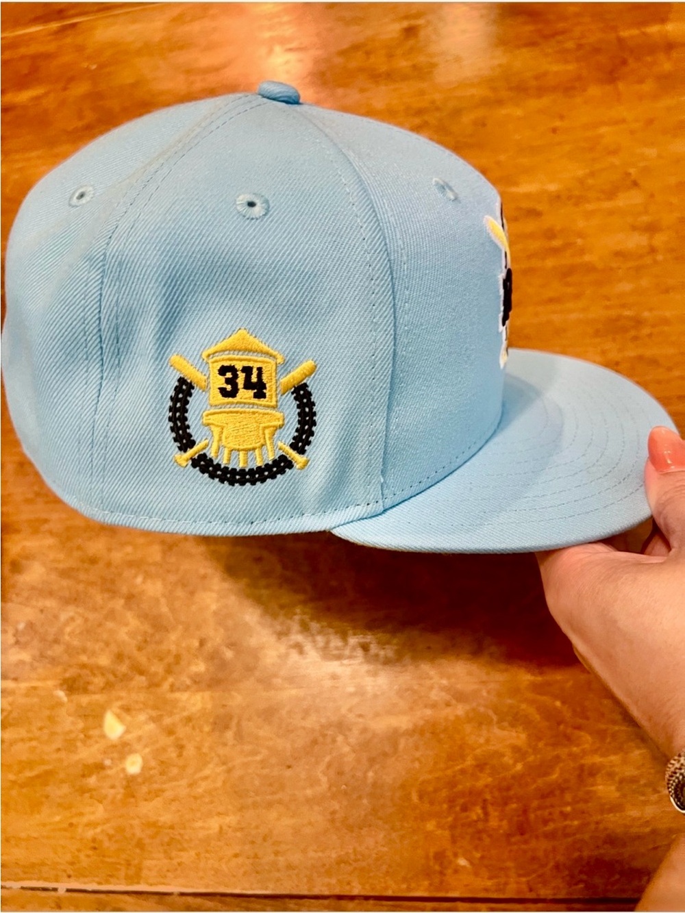 Round Rock Express New Era 59FIFTY Fitted Hat 7 5/8 Powder Blue MiLB Cap - Picture 5 of 6